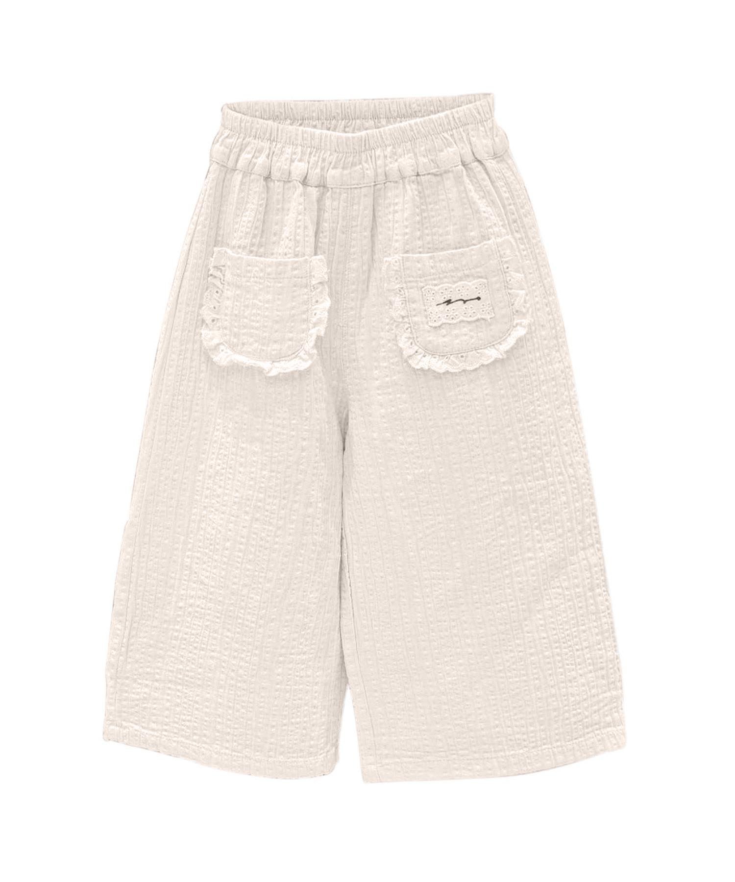 Хлопковые брюки с вафельными карманами Aimoha Kids, Light beige