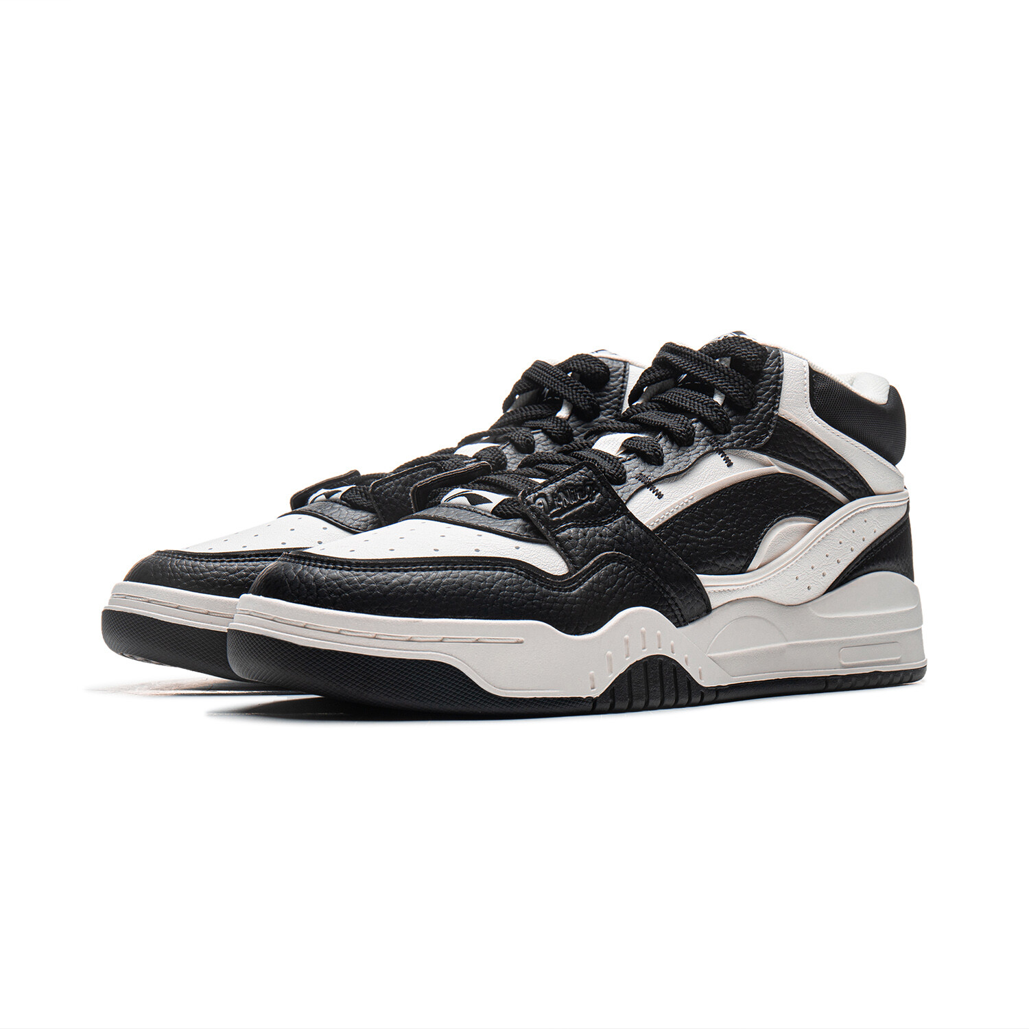 Кроссовки LINING Moonlight White HI Skateboarding Shoes Men Mid-top Black/White, черный/белый — фото 3