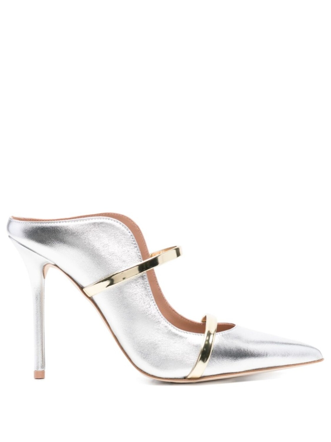 Туфли-лодочки Malone Souliers Maureen 100 мм, серебряный
