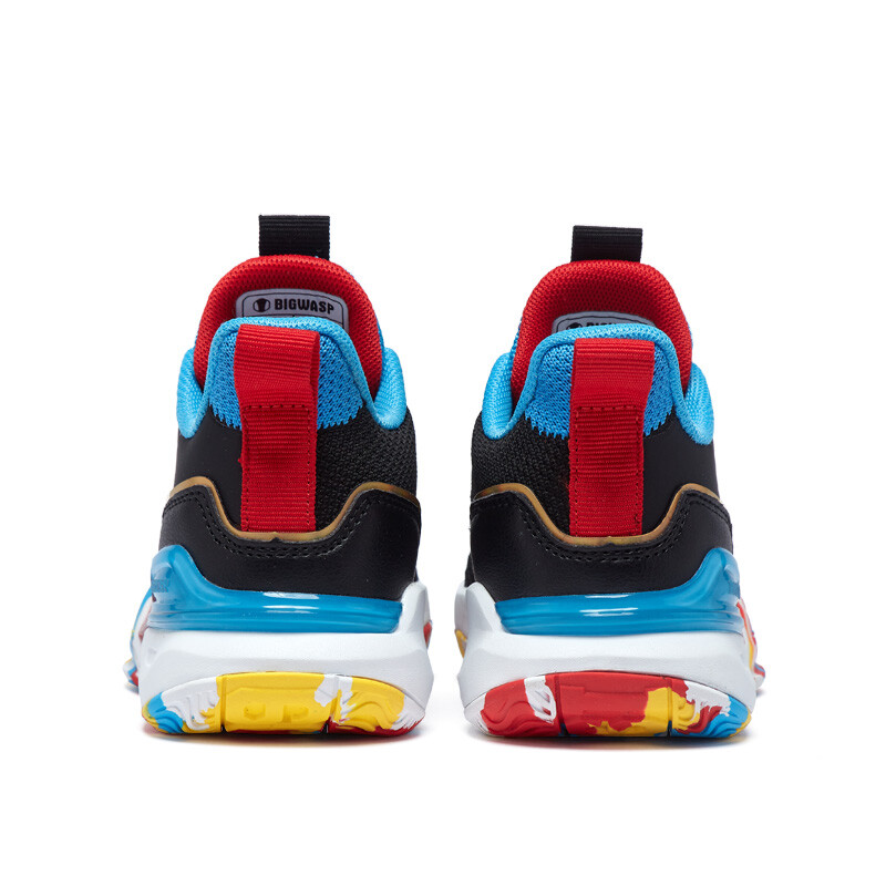 Детские баскетбольные кроссовки Kids Low-top Big Wasp, черный/зеленый — фото 4