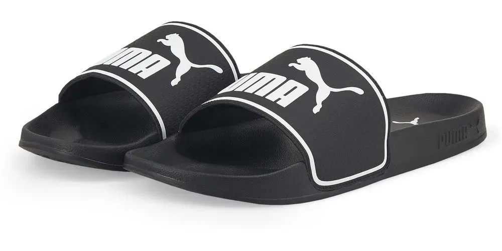 Шлепанцы с кожаным ремешком Puma, черный