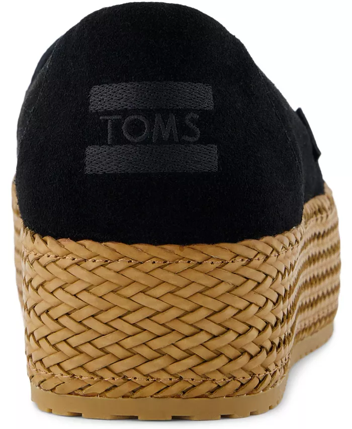 Женские эспадрильи Valencia на платформе из замши TOMS, коричневый/бежевый — фото 3