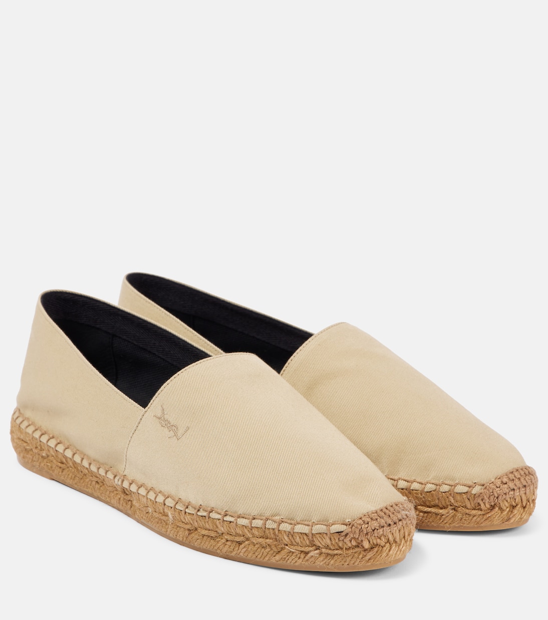 Кассандр эспадрильи из хлопковой габардины Saint Laurent, Biscuit