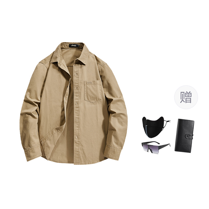 

Рубашка Unisex Lapel Moderate Workwear Jeep, хаки[with giveaway]