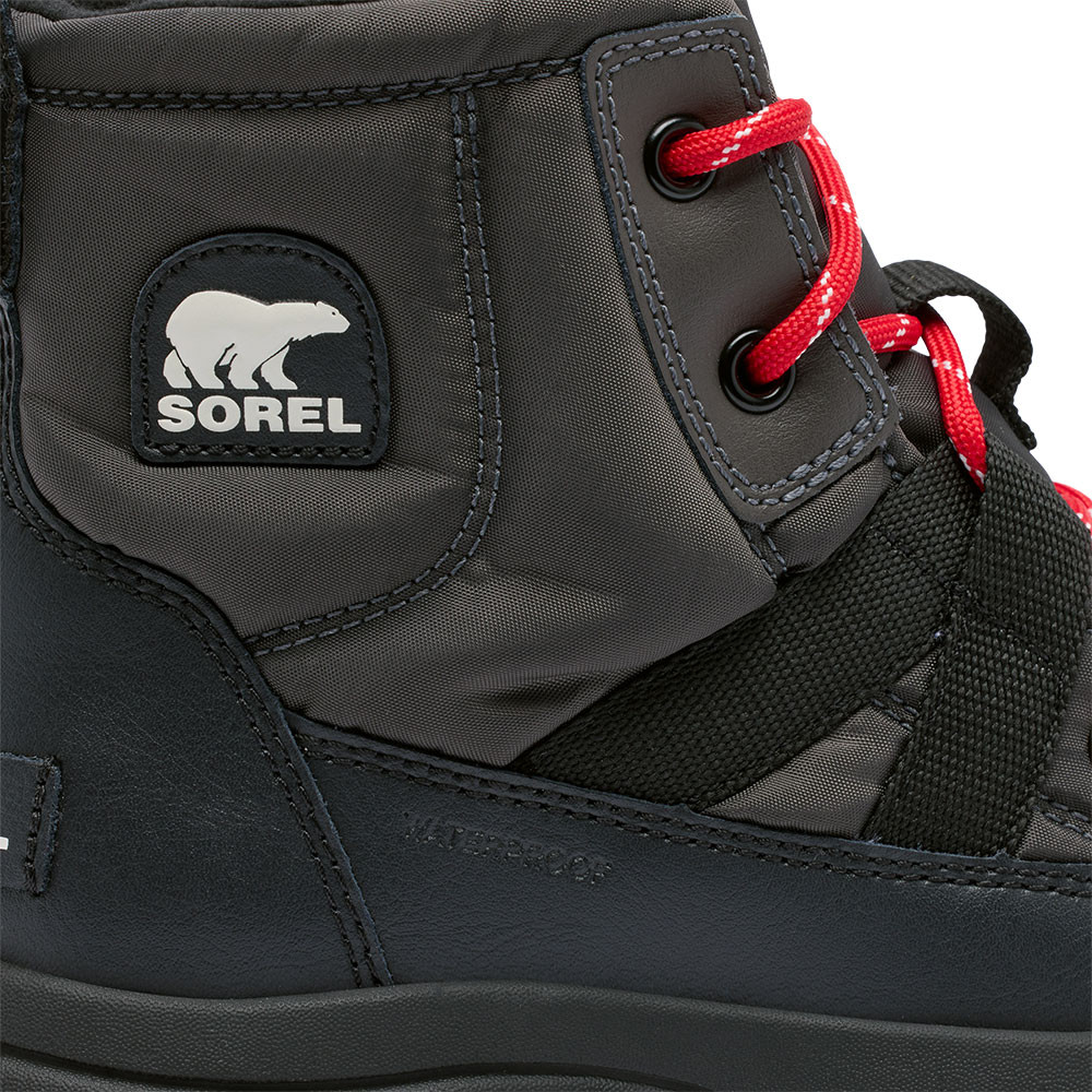 Детские водонепроницаемые зимние ботинки Sorel Whitney III Mid, Jet Black — фото 4