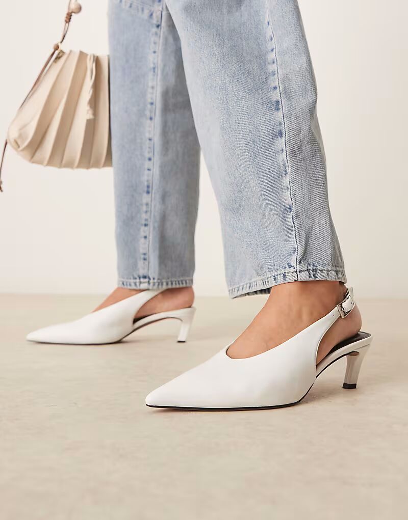 Туфли ASOS DESIGN Suki на каблуке-рюмочке белого цвета