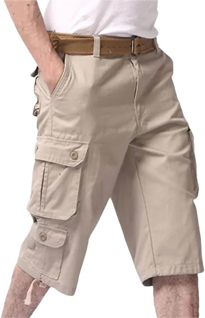 Мужские свободные карго шорты large cotton с множеством карманов