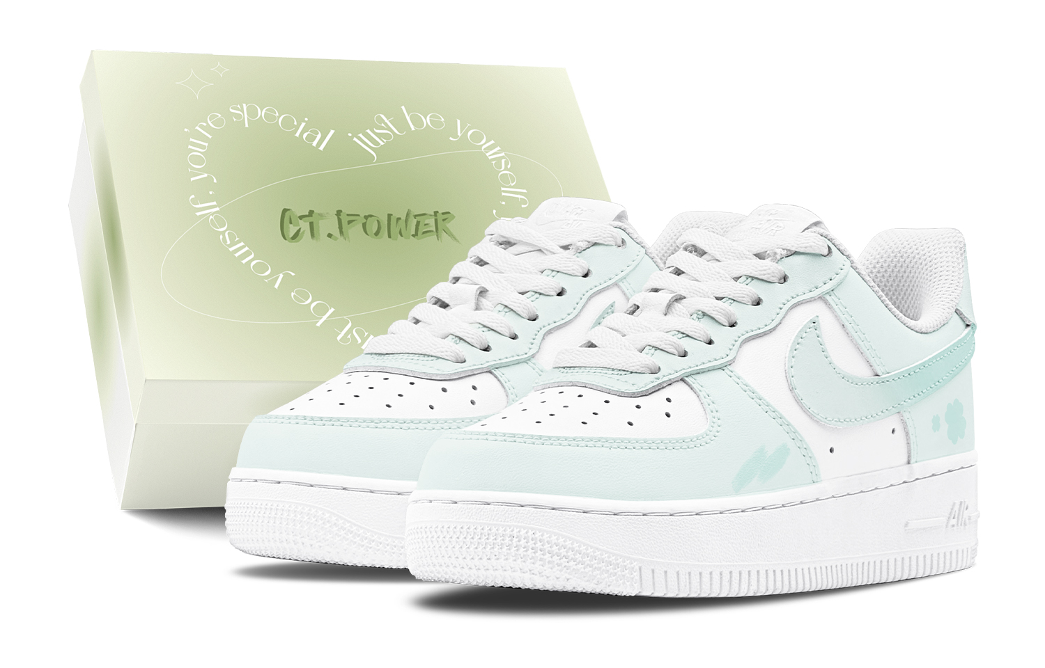 

Кроссовки Air Force 1 с антискользящей амортизацией, износостойкие, низкие, для детей и подростков Nike, мятный/зеленый