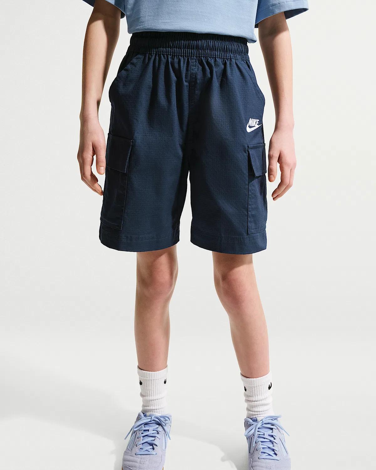 Детские шорты карго Nike Sportswear Club, Midnight Navy/White — фото 3