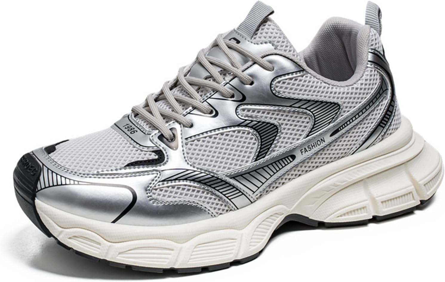 

Мужские кроссовки Netehadi на платформе с объемной шнуровкой, в стиле Y2K, с круглым носком, для тренировок, спорта и повседневной носки, противоскользящие, для тенниса и ходьбы, серый