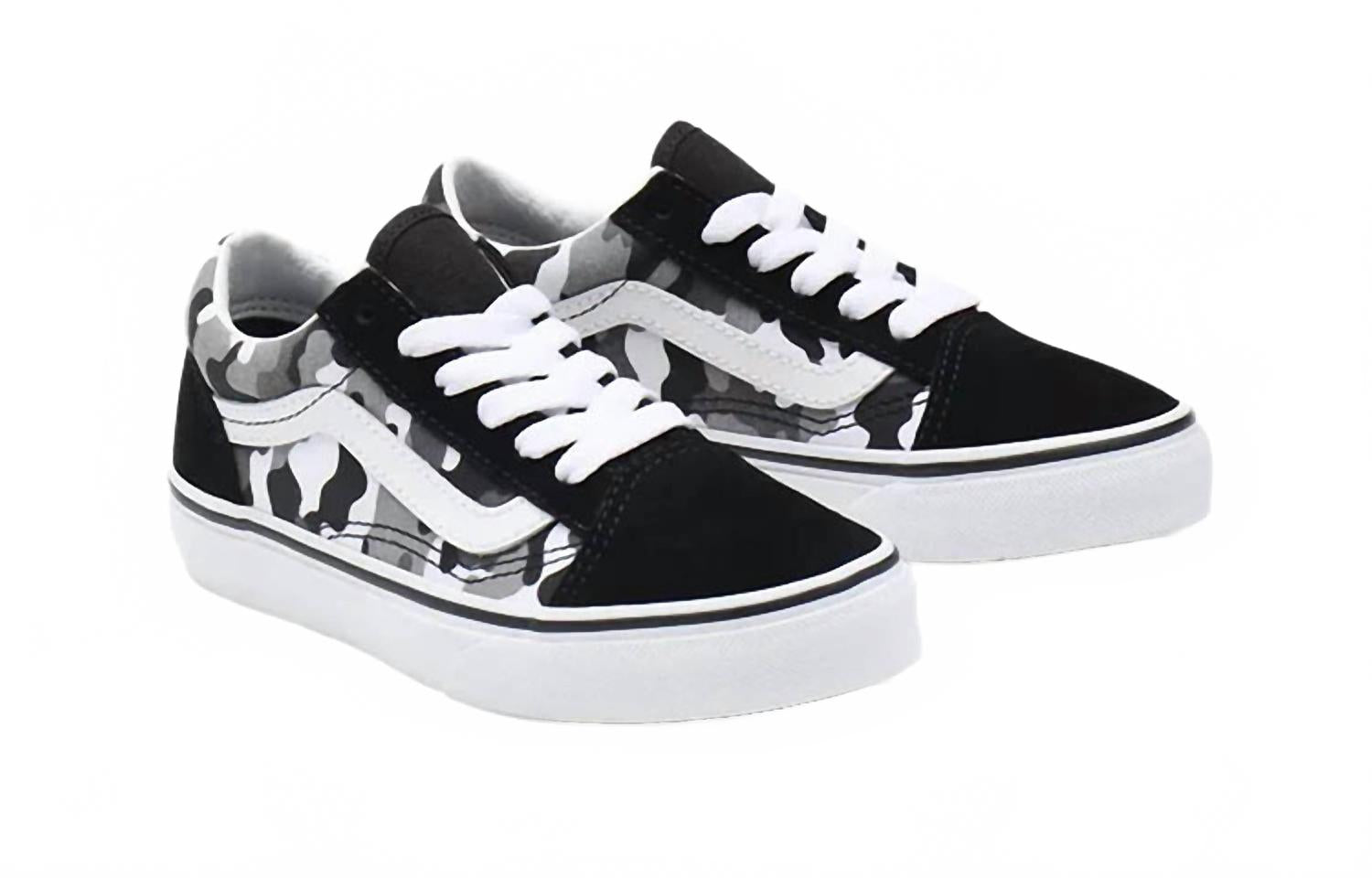 

Vans Детские кроссовки в стиле олдскул, черно-белые