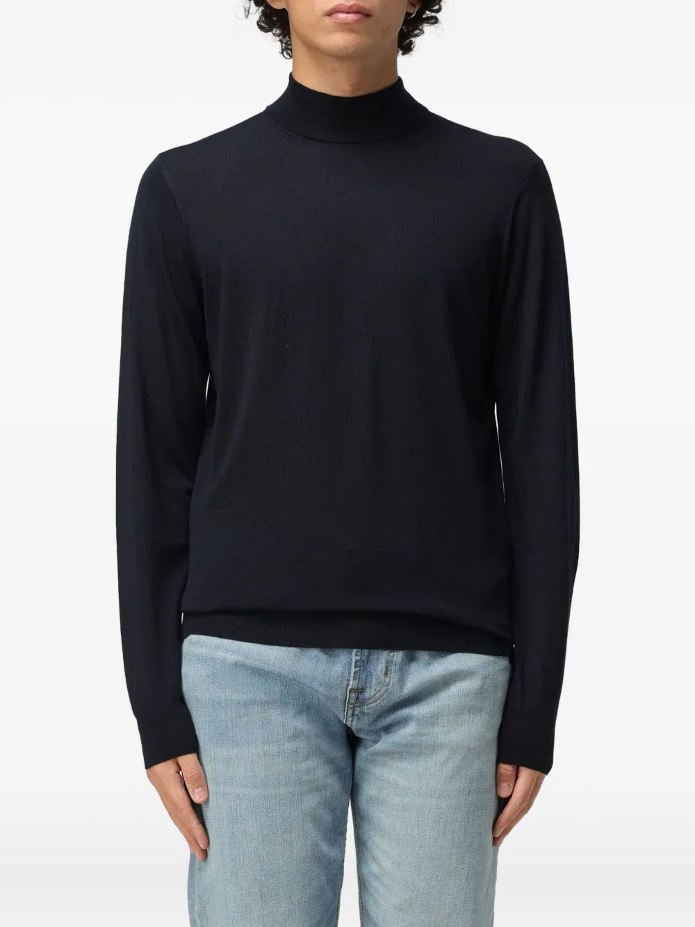 

Вязаный свитер с высоким воротником Drumohr, синий