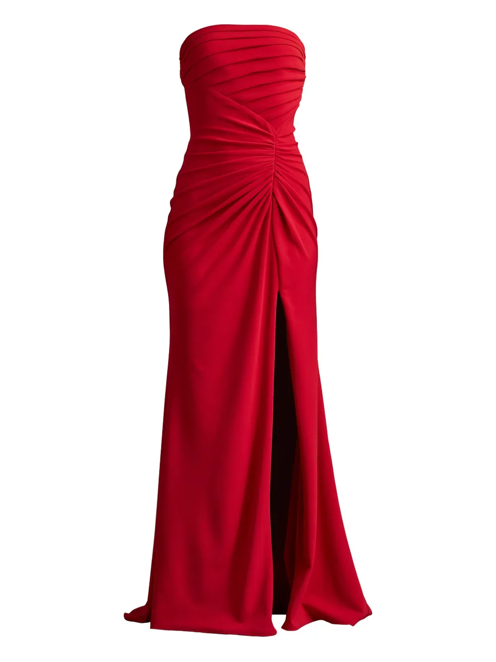 

Плиссированное креповое макси-платье Tadashi Shoji, красный