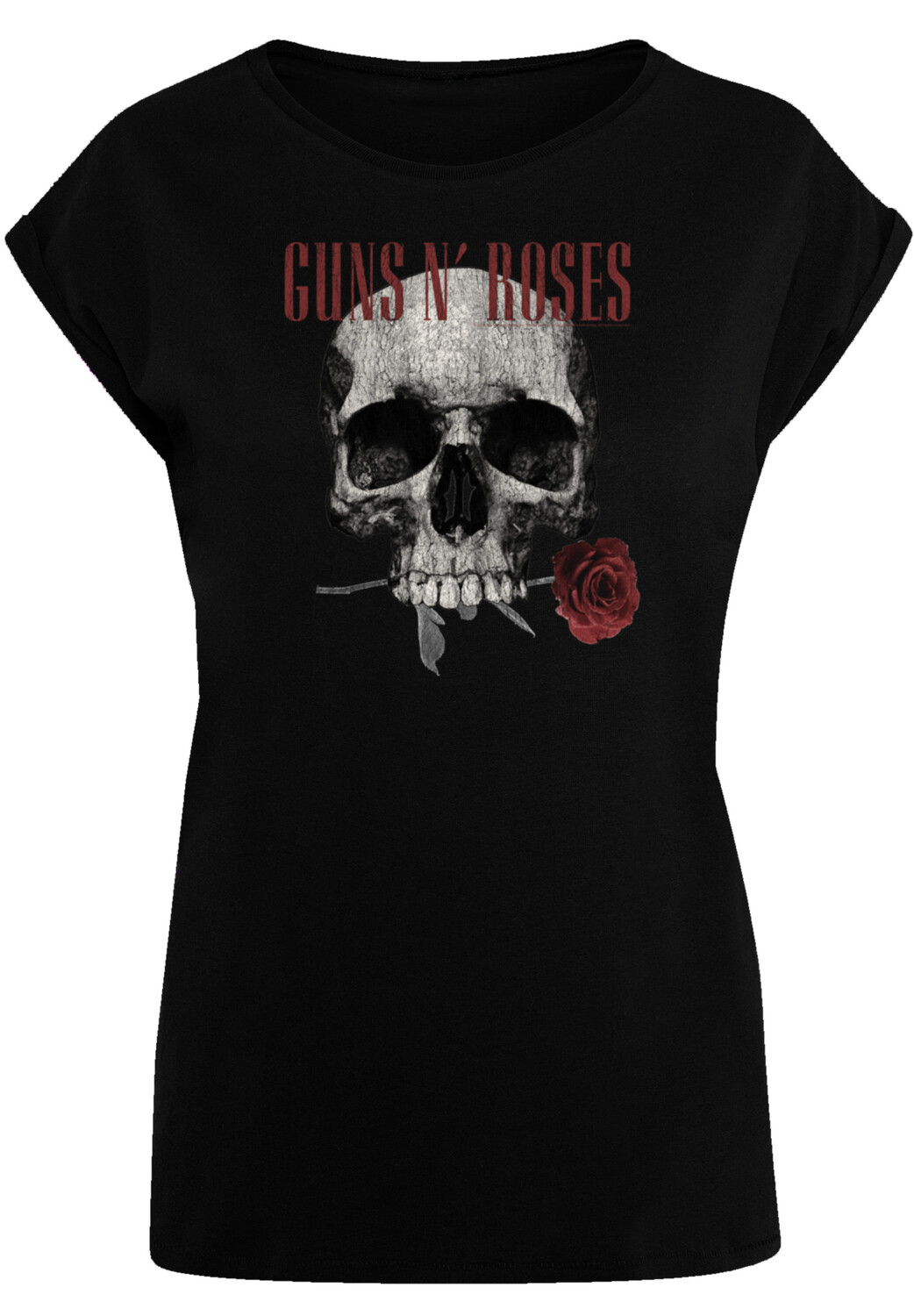 

Футболка F4NT4STIC Guns 'n' Roses Flower Skull Rock Musik Band, черный