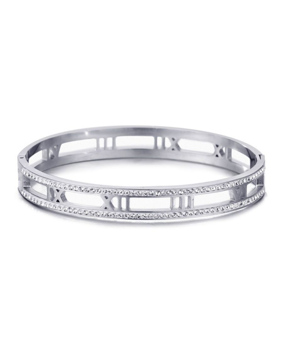 

Браслет из серебра с римскими цифрами, устойчивый к потускнению ADORNIA, Silver