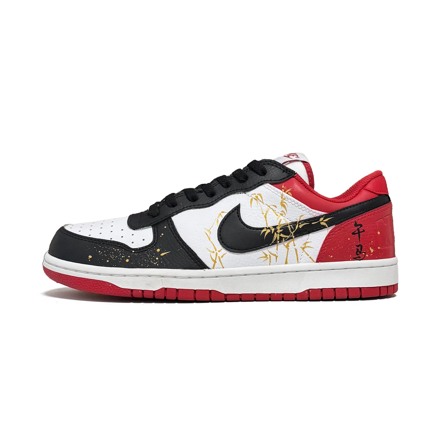Nike Кроссовки для скейтбординга Big Red Gold Bamboo Grace с низким верхом, устойчивые к истиранию, мужские, красные и черные
