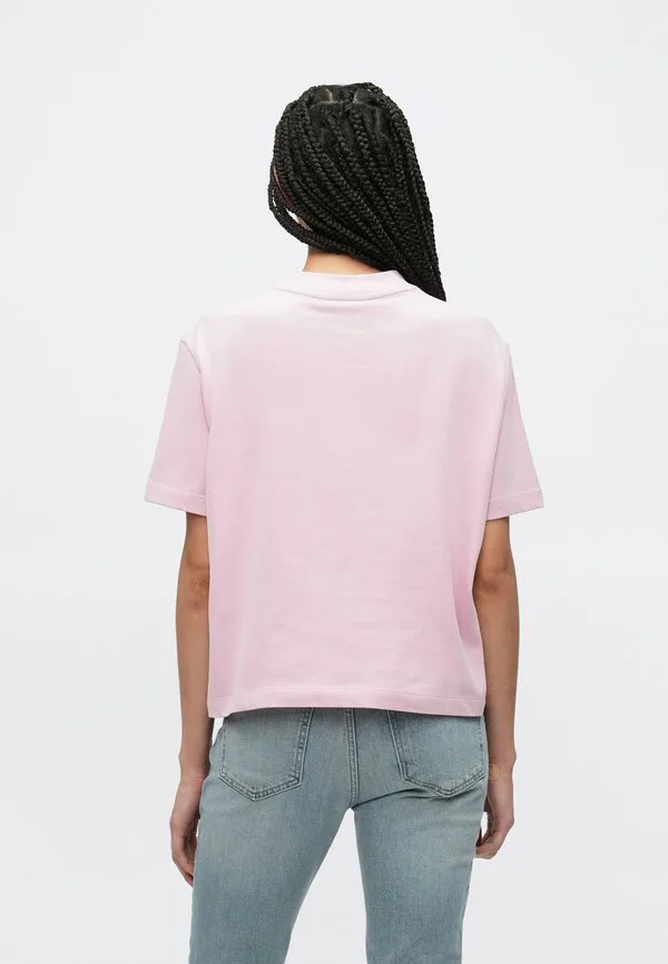 Классическая футболка с логотипом flock, свободного кроя. Tommy Hilfiger, Bonita Pink — фото 3