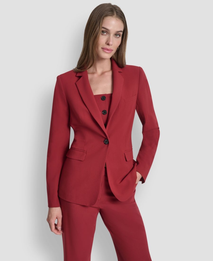 

Укороченная куртка с одной пуговицей и длинными рукавами DKNY, Merlot