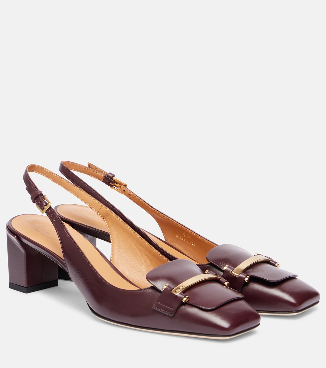 Барретта 50 кожаные туфли-лодочки на ремешке Tod's, Kraft Chiaro