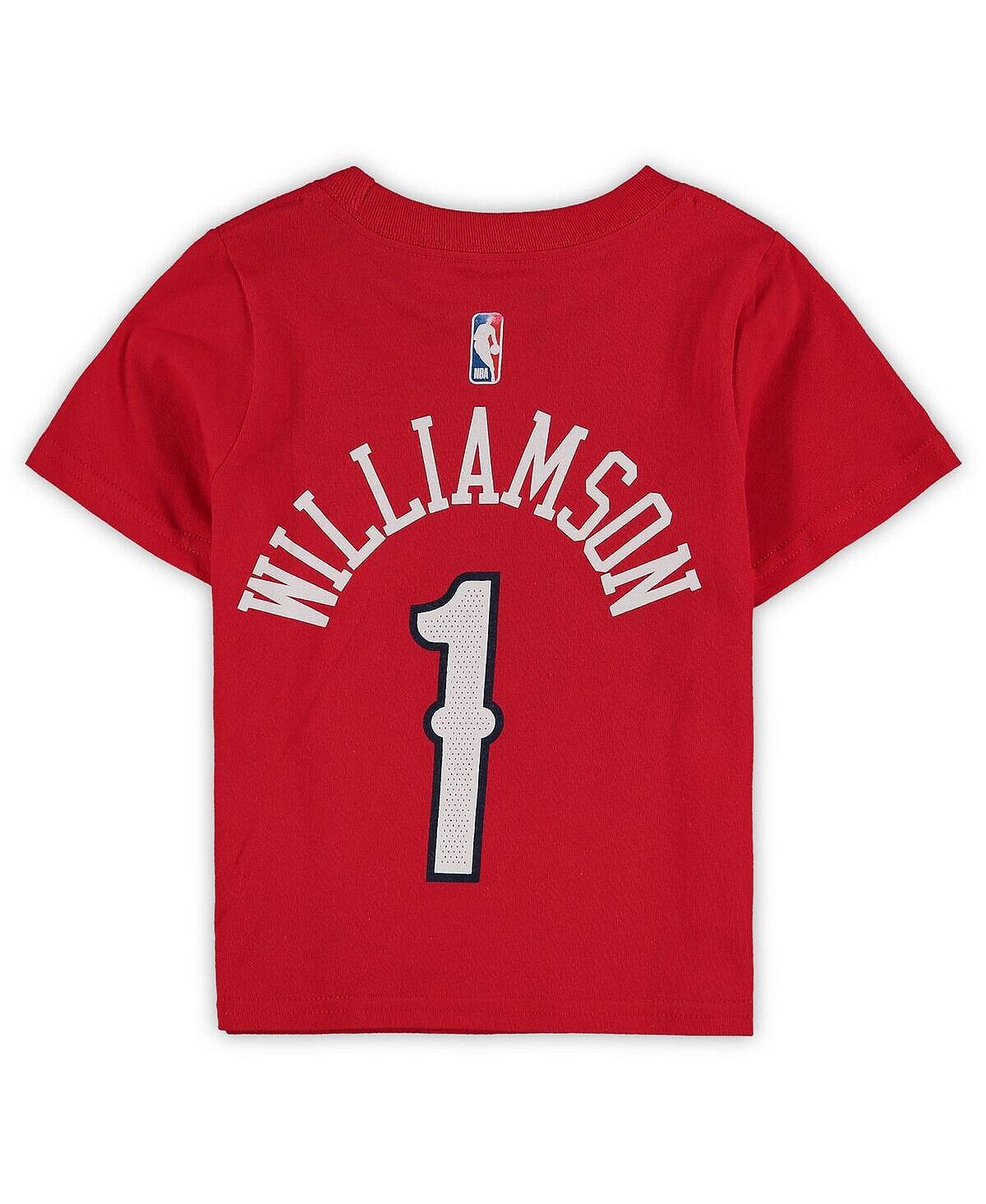 Красная футболка бренда Zion Williamson New Orleans Pelicans Statement Edition для мальчиков и девочек с именем и номером Jordan — фото 3