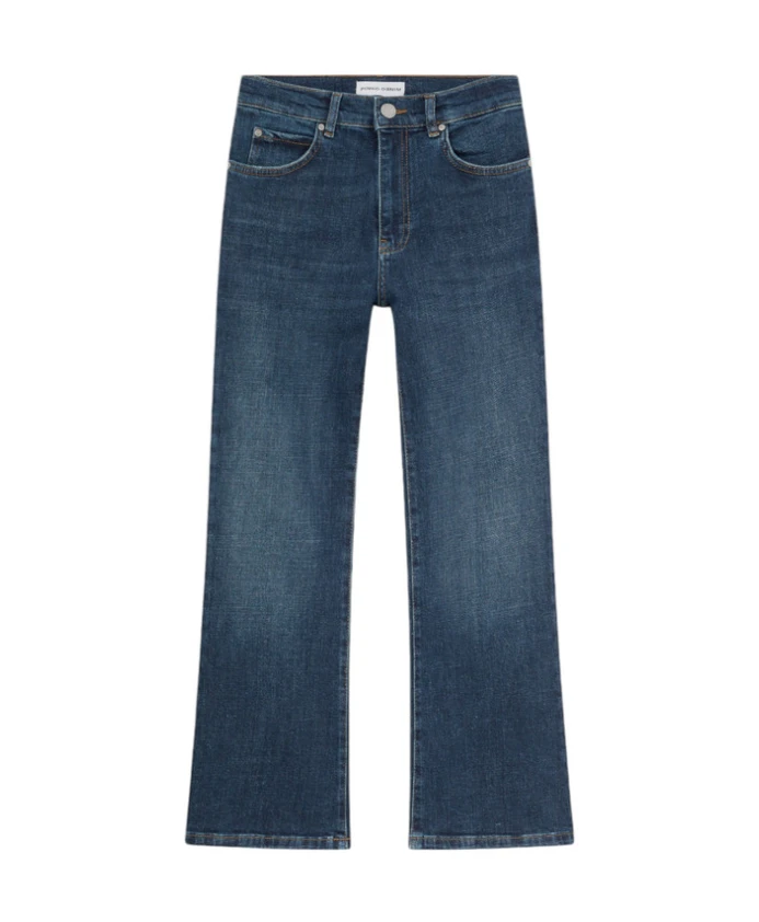 

Джинсы с высокой посадкой и расклешенными штанинами в стиле Бритни Pinko, синий