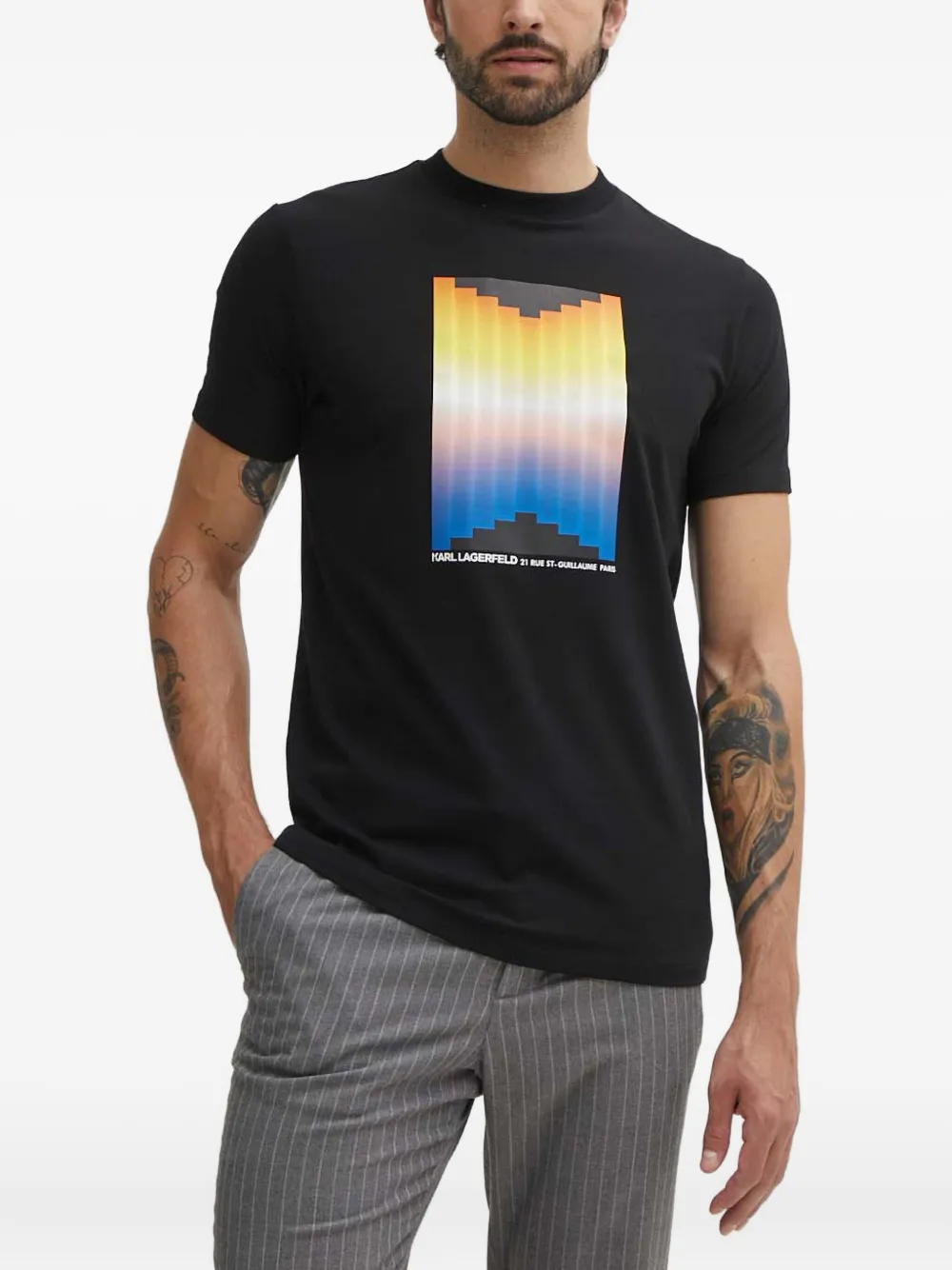 

Футболка с графическим принтом Karl Lagerfeld, черный