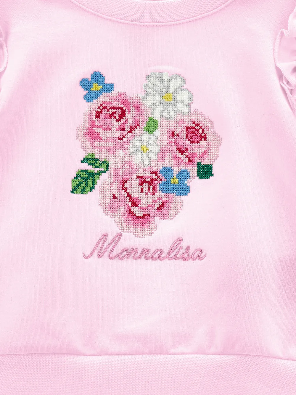 Толстовка с вышитым логотипом Monnalisa, розовый — фото 3