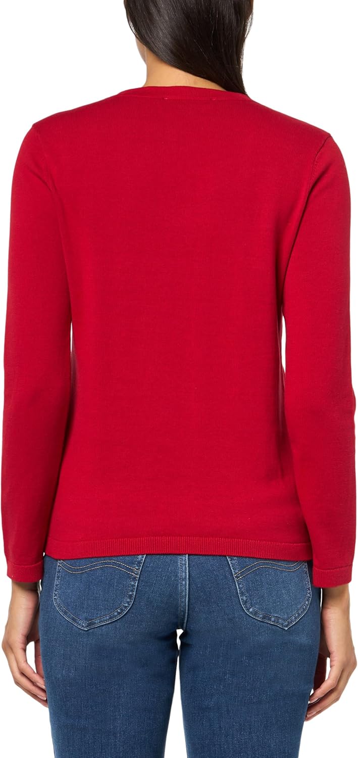 Женский повседневный свитер с круглым вырезом от Tommy Hilfiger, Chili Pepper/Sky Captain — фото 2