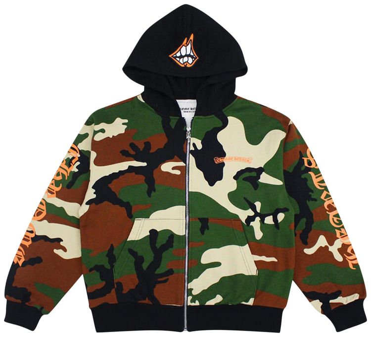 

Худи Chrome Hearts Matty Boy Caution Zip Up Hoodie 'Camo', разноцветный