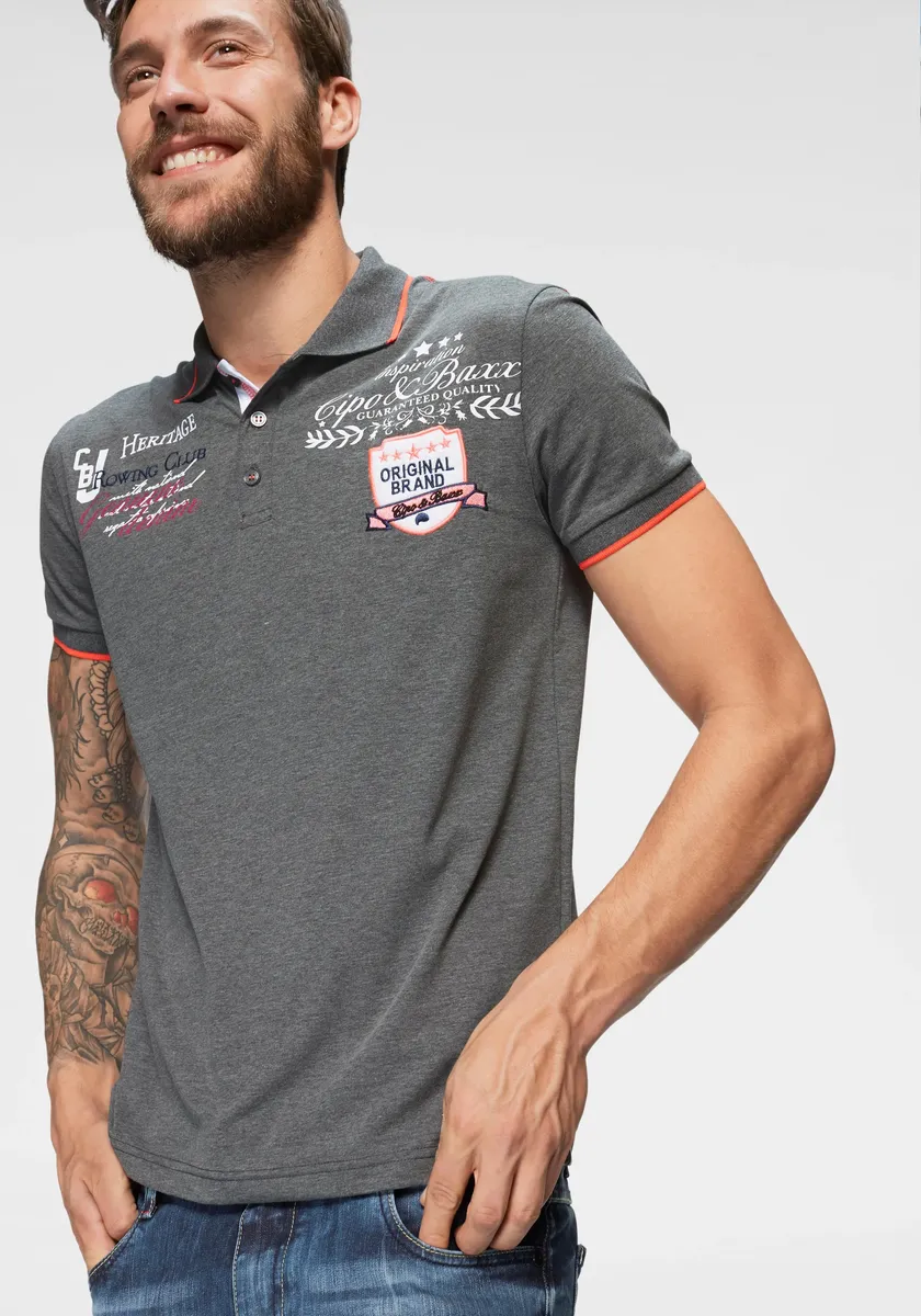 

Рубашка-поло Cipo & Baxx "Rowing Club", нужного размера. 5XL, цвет Grau-Meliert