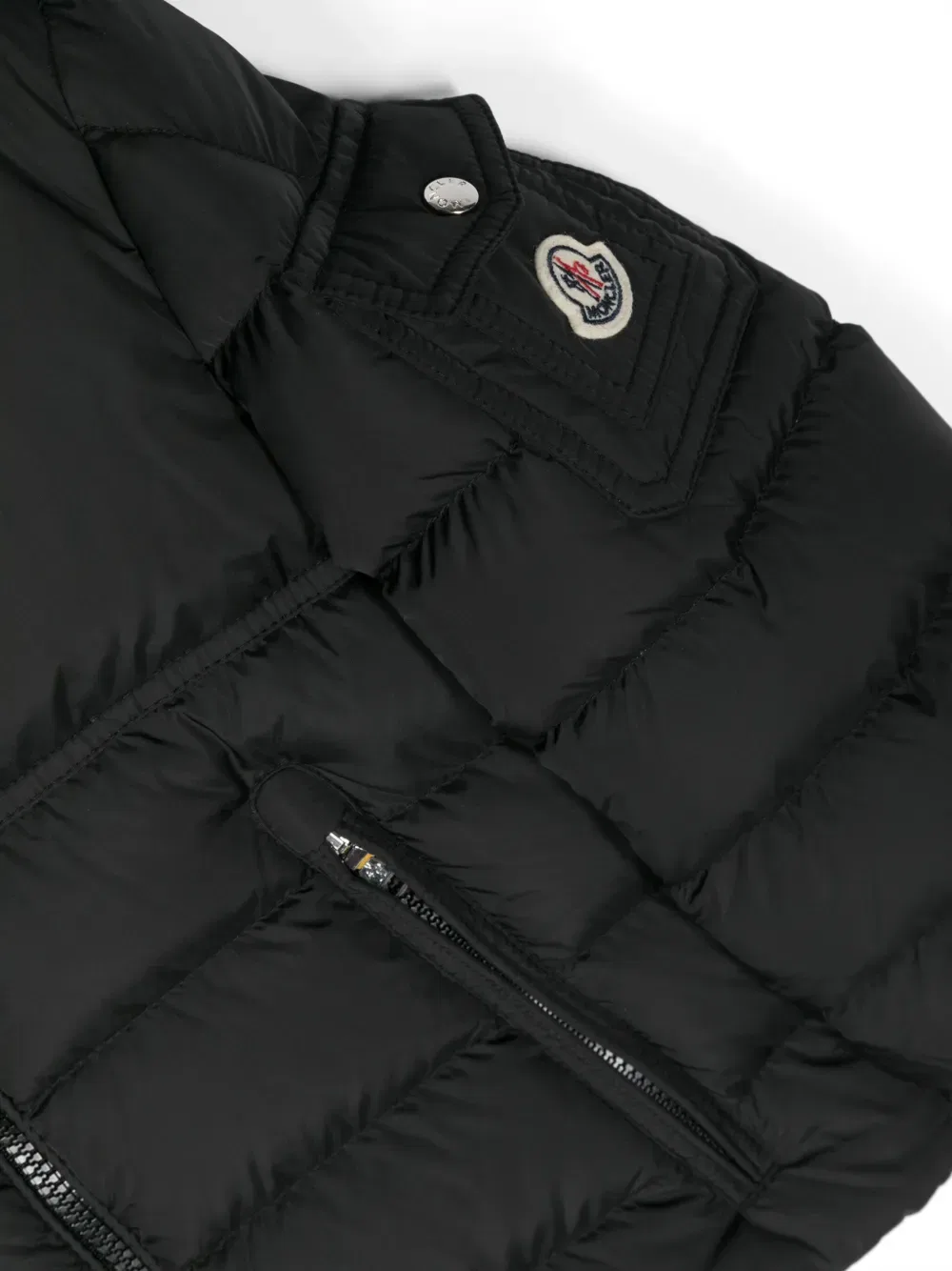 Утепленная куртка с аппликацией логотипа Moncler Enfant, черный — фото 3