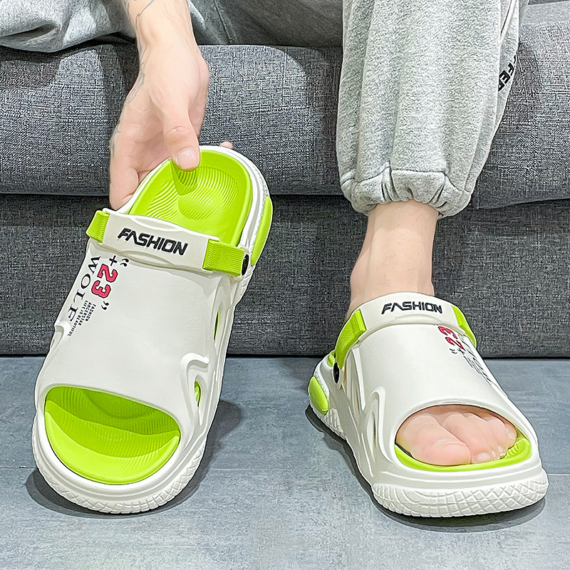 CariteSport Слайдеры унисекс бело-зеленые, цвет White Green — фото 3