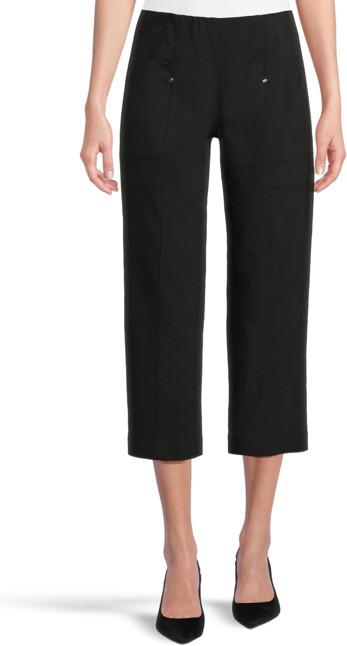 

Брюки Elliott Lauren Pull On Updated Crop Cargo Pocket Pants With Rivets Detail, черный