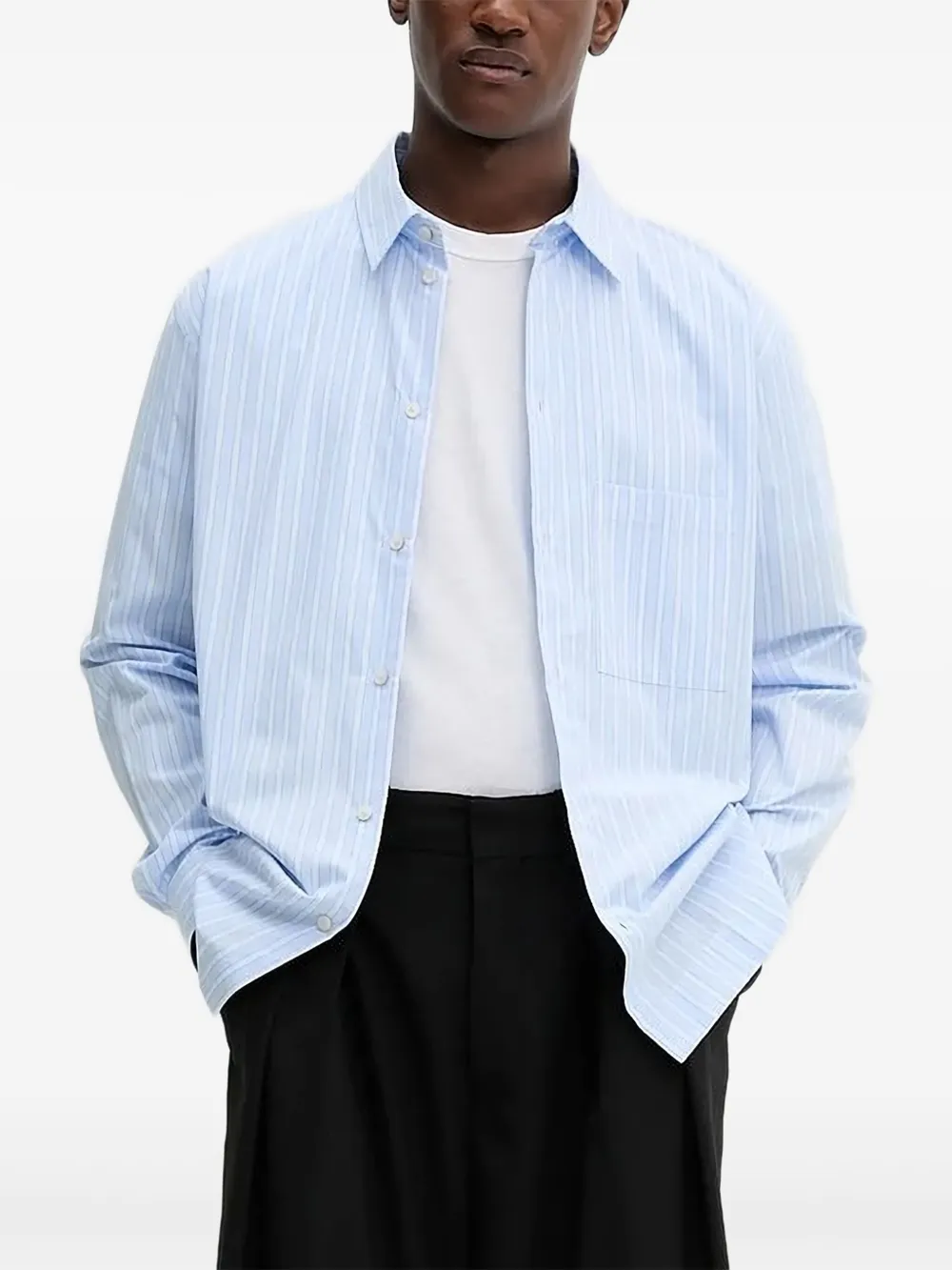 

Полосатая рубашка с длинными рукавами Won Hundred, синий