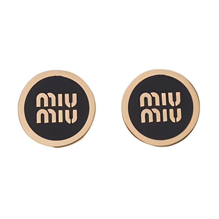 

MIU MIU Эмалевые клипсы Metal Clip On, цвет Gold