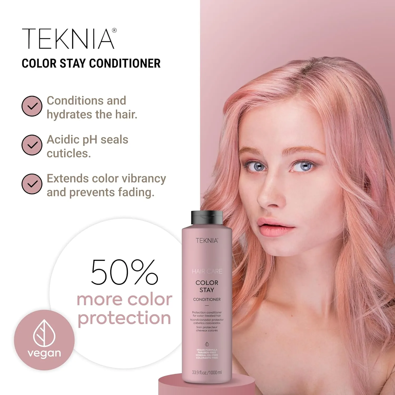 Кондиционер для окрашенных волос LAKMÉ Teknia Color Stay Conditioner, безопасен для окрашенных волос, 33,8 жидких унций. — фото 2