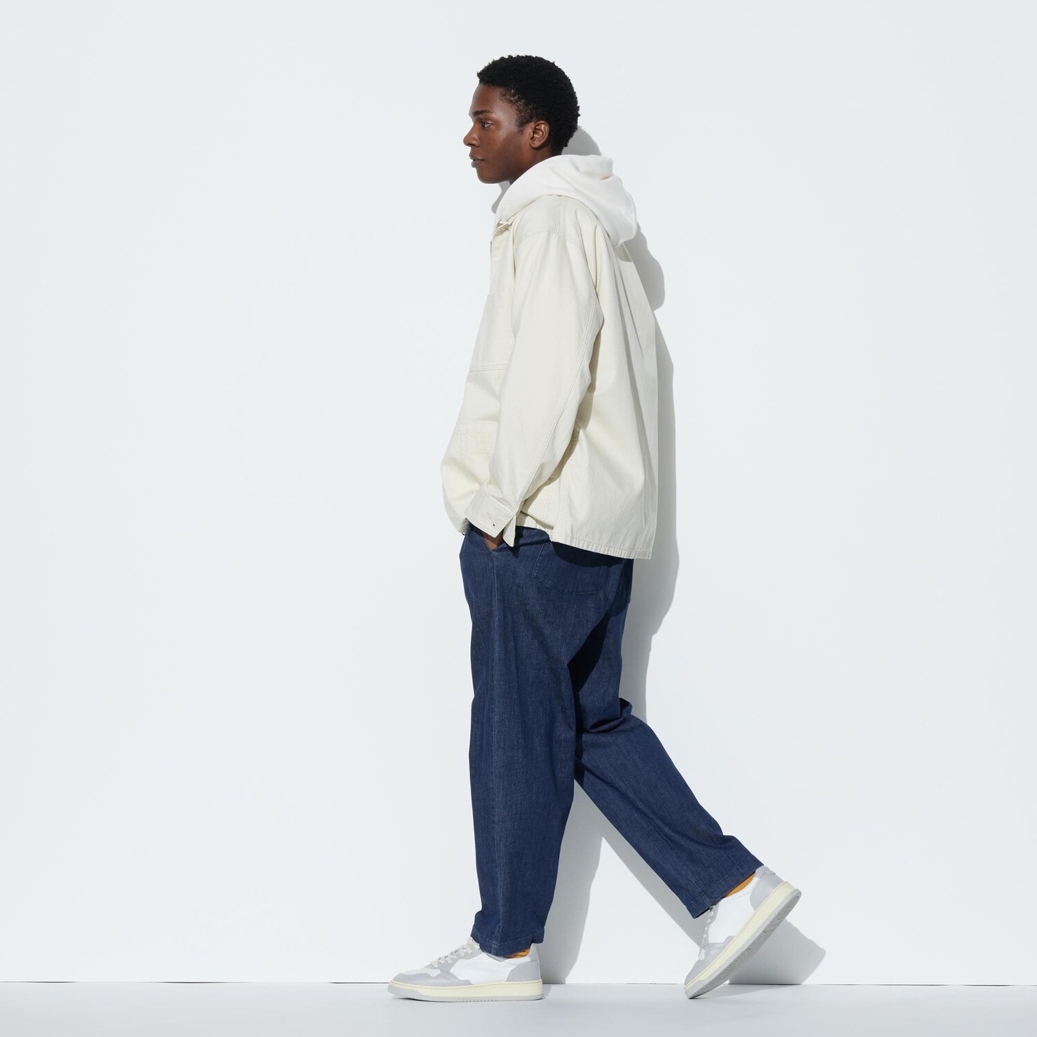 Брюки UNIQLO Relaxed джинсовые, синий — фото 3