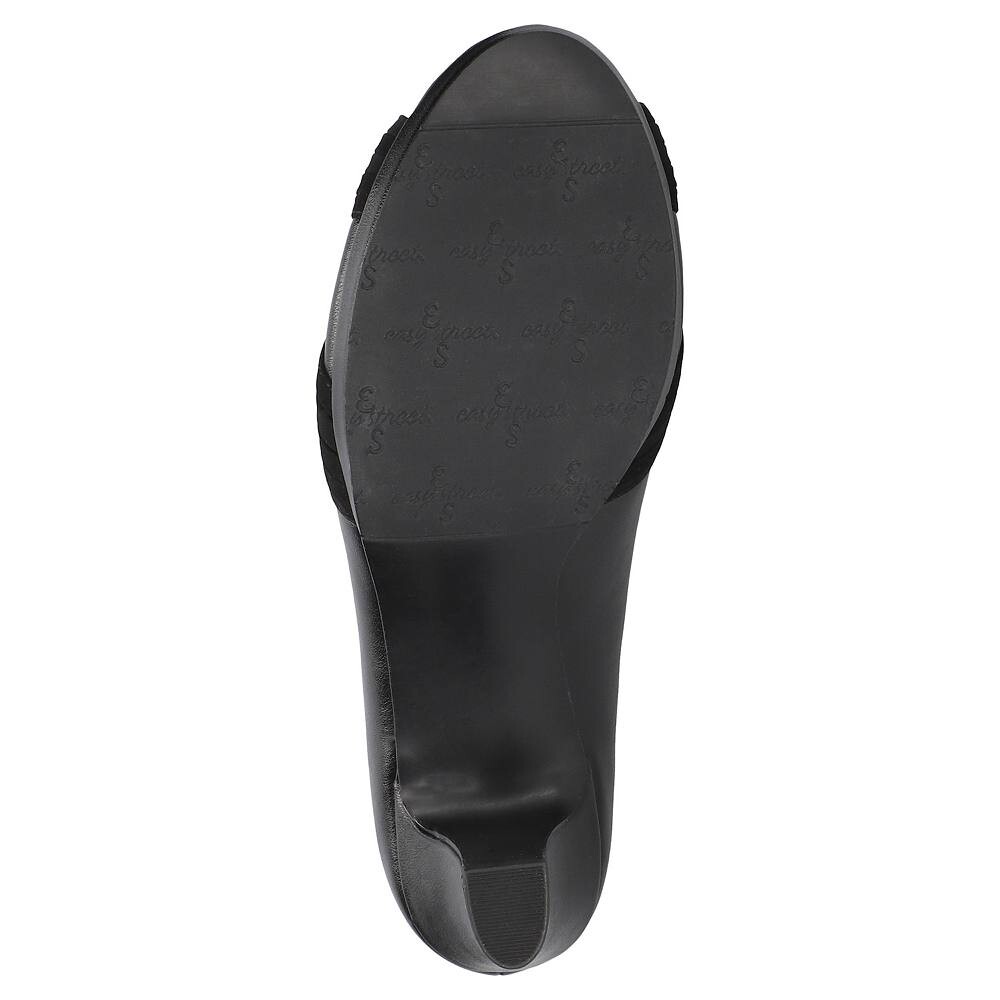 Женские туфли-лодочки Easy Street на платформе с открытым носком, цвет Black Satin — фото 4