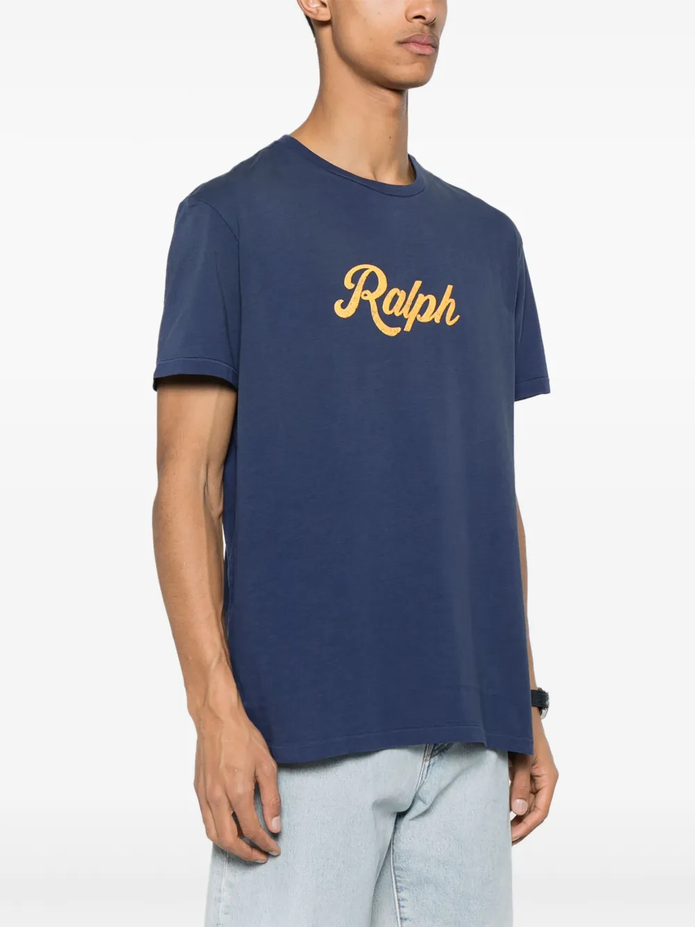 Футболка Polo Ralph Lauren с логотипом, синяя — фото 3