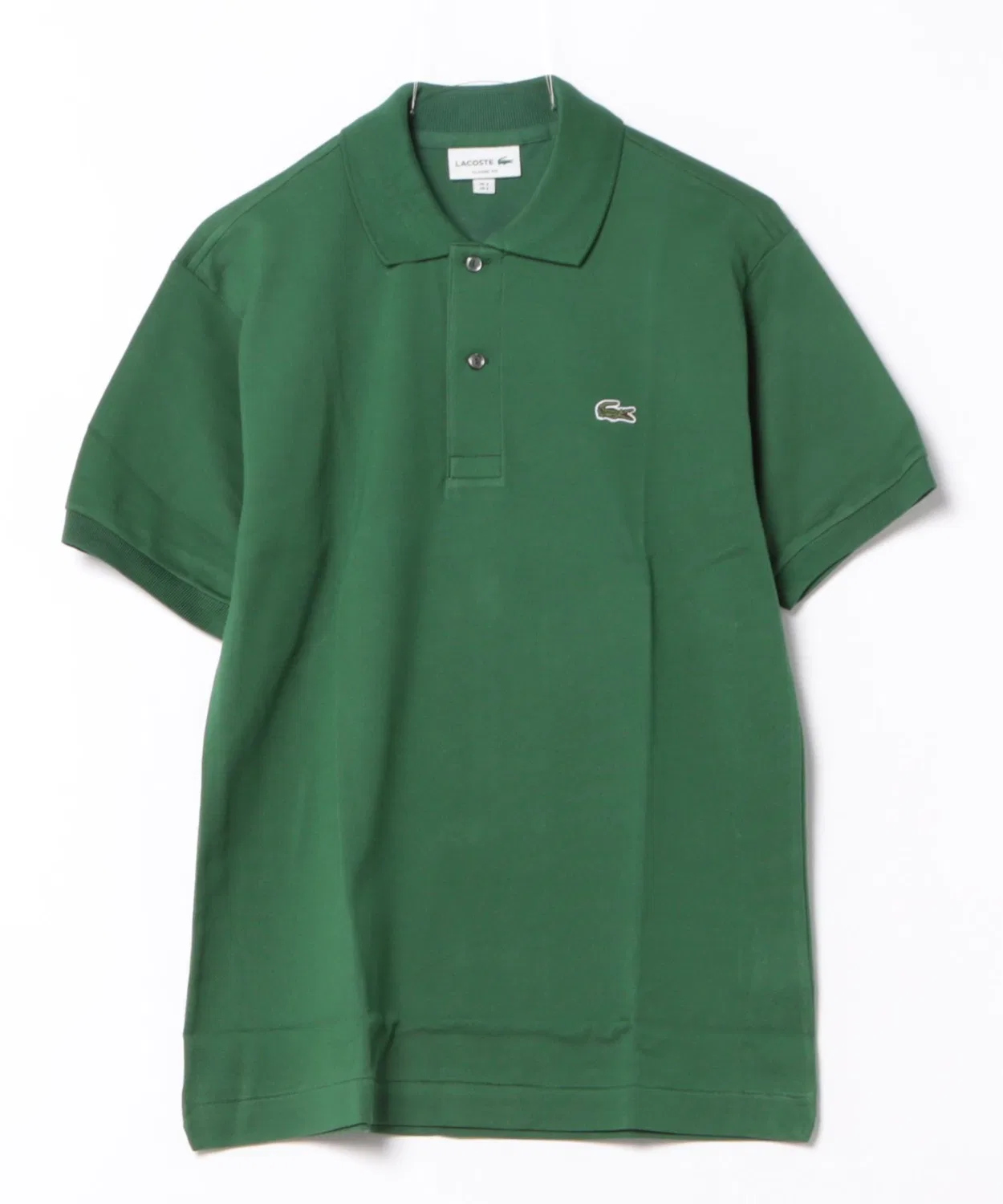Поло Lacoste L.12.12 классическое, хлопок, зеленое