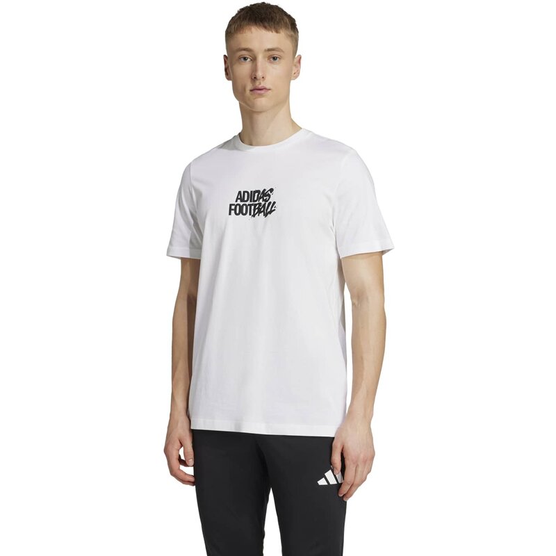 Футболка с графикой истории футбольного танго Adidas, белый — фото 2