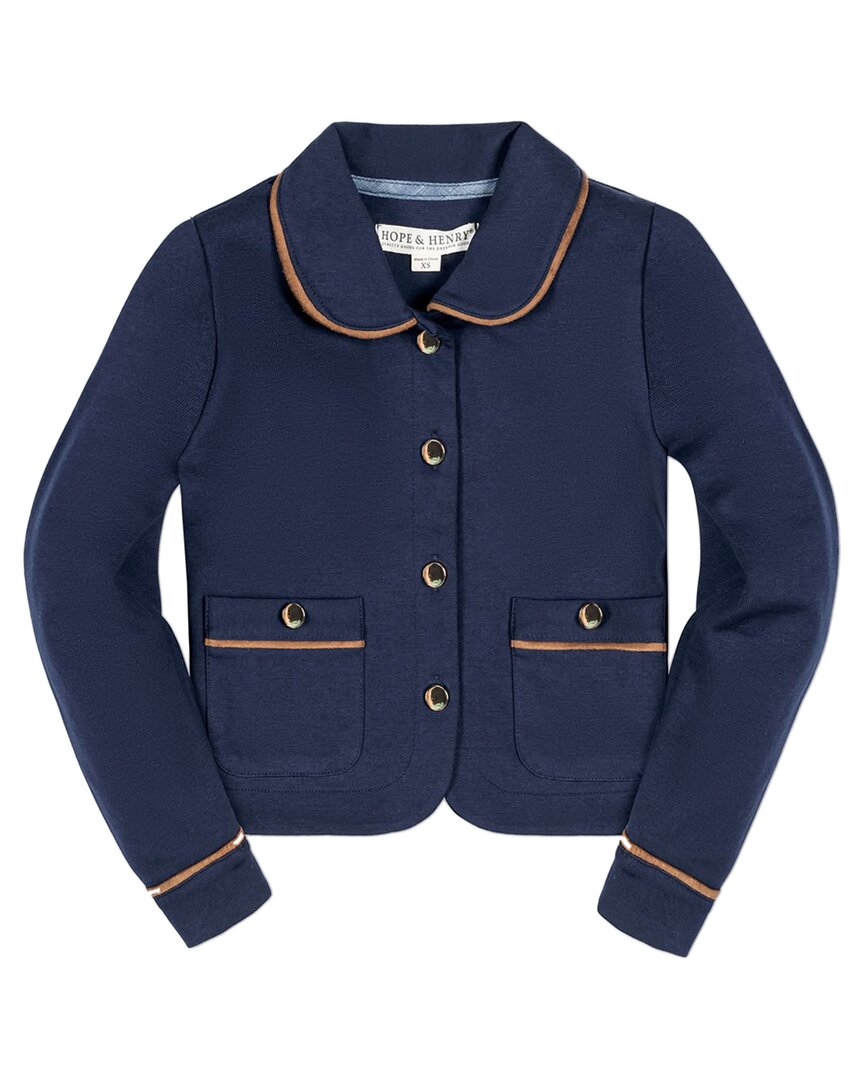 

Хоуп & Хенри Двусторонняя стеганая куртка с воротником HOPE & HENRY, синий