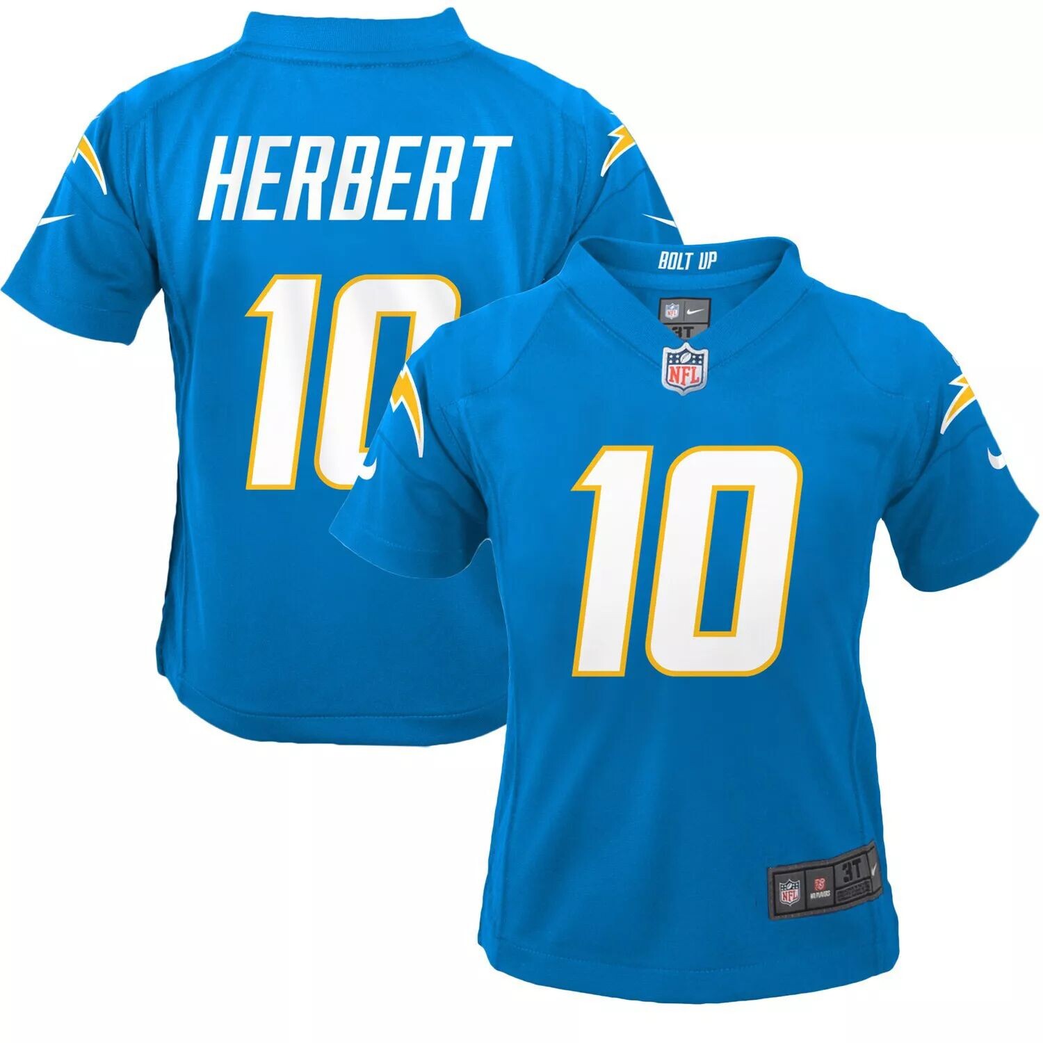 Джерси для дошкольников Nike Justin Herbert Powder Blue Los Angeles Chargers Game Джерси Nike