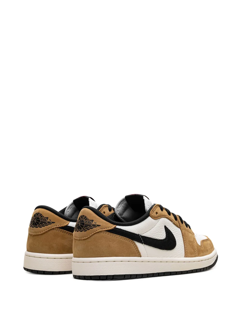 Кроссовки Air Jordan 1 Retro Low OG Rookie Of The Year - Sail/Black/Golden Harvest/Gym Red, коричневый — фото 3
