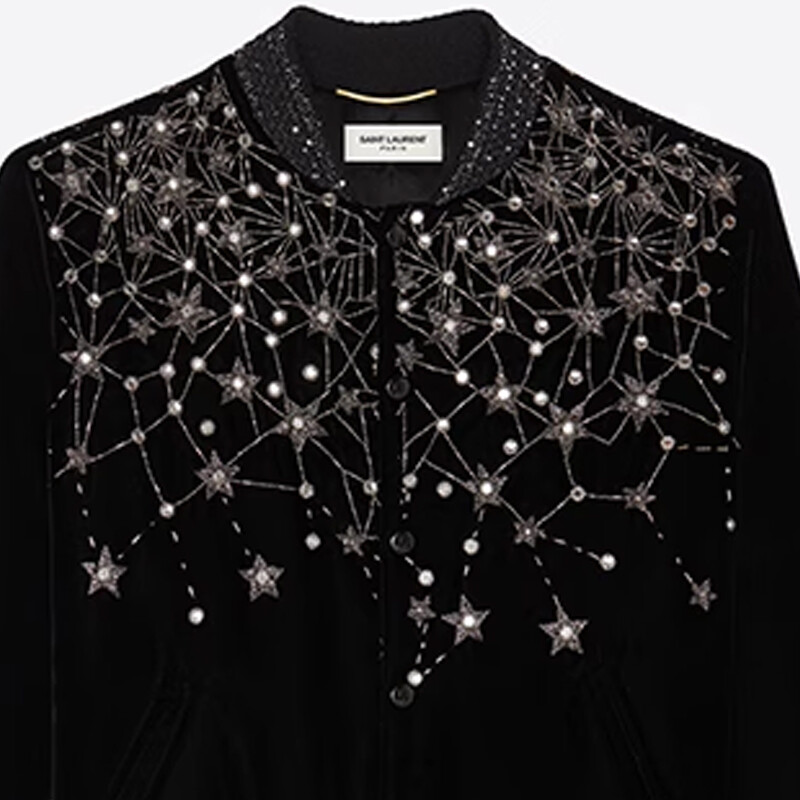 Бейсбольная майка женская черная Saint Laurent