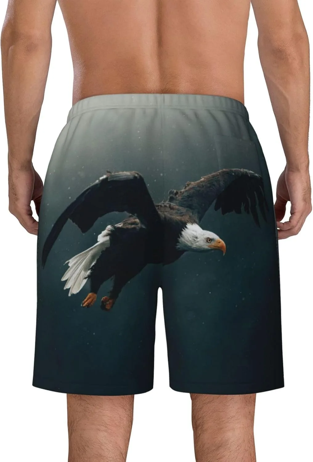 Мужские пляжные шорты Eagle Flying, мужские плавки, шорты для плавания с карманами, купальники Generic, черный — фото 4