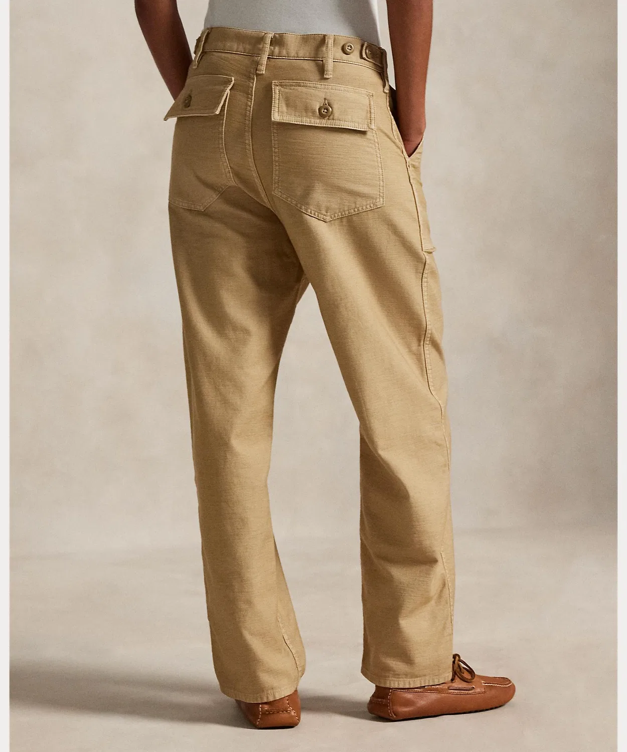 Брюки Ricky из хлопка с регулируемыми боками, Ralph Lauren, коричневые — фото 4