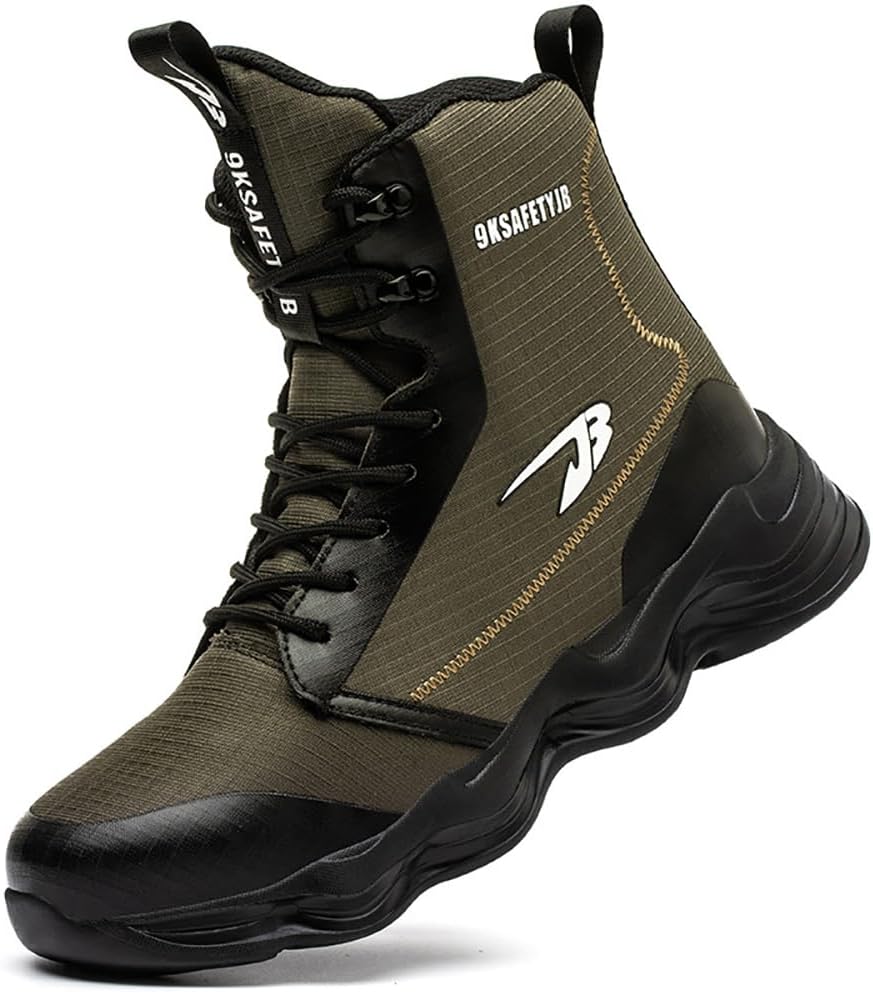 

Ботинки lmprock унисекс с дышащей стальной носовой частью, пробоезащитной мягкой подошвой, противоскользящие, легкие, для промышленного и строительного использования, зеленый