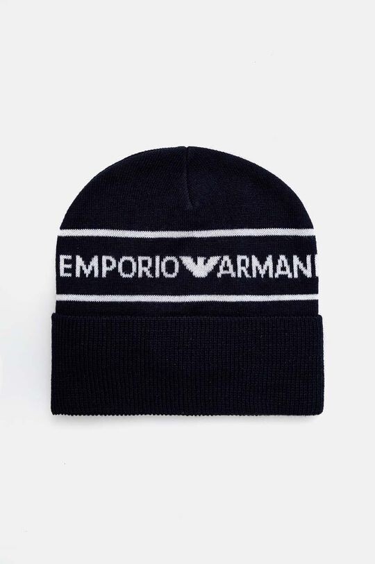 

Детская шерстяная шапка Emporio Armani, темно-синий