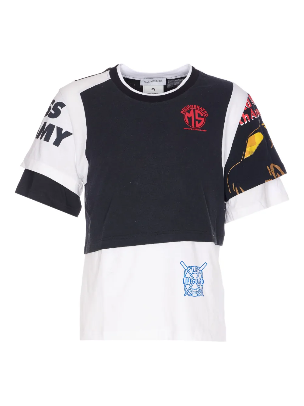 

Многослойная футболка с принтом Marine Serre, белый